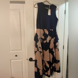Navy and pink floral dress.  Size XL.  New with tags.